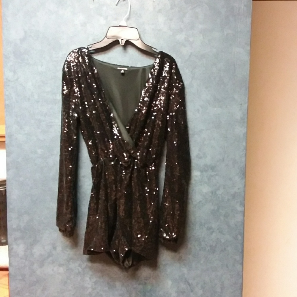 Black Sequined Romper